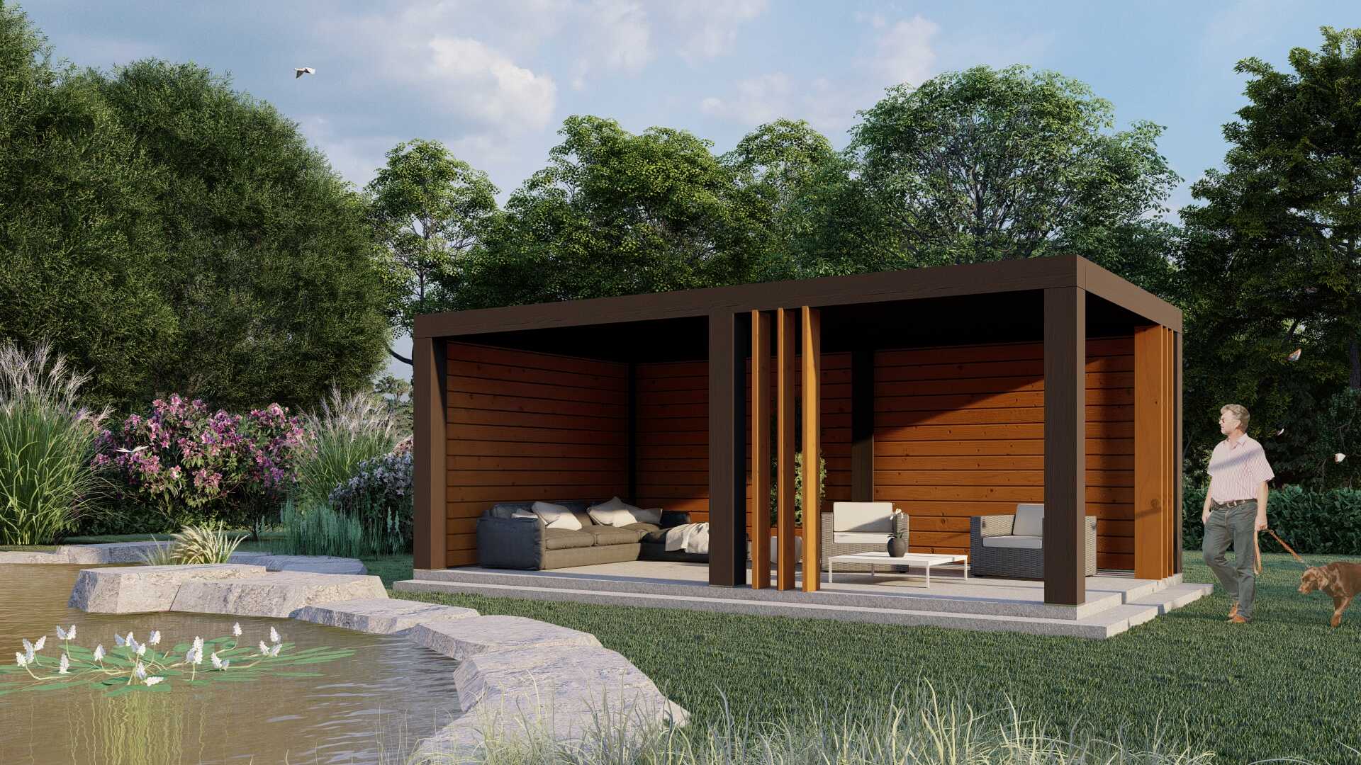 Altana minimalistyczna - Modern-wood.pl | Innowacyjne rozwiązania dla ogrodu | Nowoczesne pergole ogrodowe