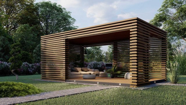 Nowoczesna altana Coversun ponadczasowy design | Modern-wood.pl perfekcyjny minimalizm i powiew świeżości w ogrodzie